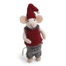 Maus Boy, weiß mit Hose, 15 cm