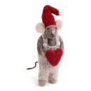 Maus Boy, grau mit Herz, 15 cm