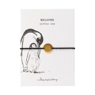 Schmuck Postkarte SW Pinguin