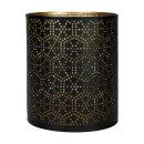 Windlicht 10x13cm HONEYCOMB schwarz-gold, Eisenblech