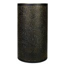 Windlicht 13x23cm LILIES schwarz-gold, Eisenblech
