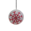 Weihnachtskugel STERNFLOCKE 5cm grau, Wollfilz