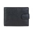 Borse SPORTY Blumengarten 13x10cm RFID schwarz, Rindsleder