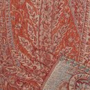 Schal PAISLEY rot-aqua 165x35cm Wolle