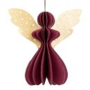 Baumschmuck Engel Origami 7cm beere-gold mit Sternen, Papier