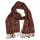 Schal PAISLEY curry-rot, 165x35cm Wolle
