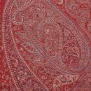 Schal PAISLEY rot-turkis, 165x35cm Wolle