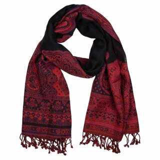 Wendestola PAISLEY rot-violett 180x65cm Wolle