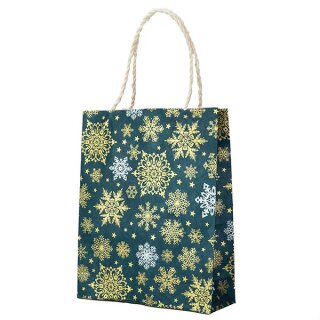 Geschenktute L SCHNEEFLOCKEN petrol, Loktapapier