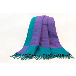 Yakwolle 240 x 120 cm lila blau / doppelt
