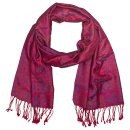Schal PAISLEY feuerrot-pink 190x50 cm, Seide