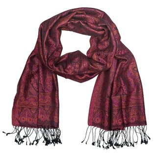 Schal PAISLEY beeren 190x50 cm, Seide