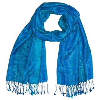 Schal PAISLEY blau 190x50 cm, Seide