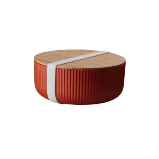 Bioloco plant deluxe salad bowl with bamboo lid - terracotta
