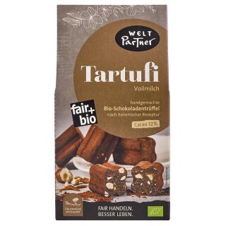 Tartufi Vollmilch, bio°, handgemachte Schokoladentrüffel, einzeln verpackt, 125g