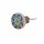 Ohrstecker Butterblume rund blau-gelb, Fliese