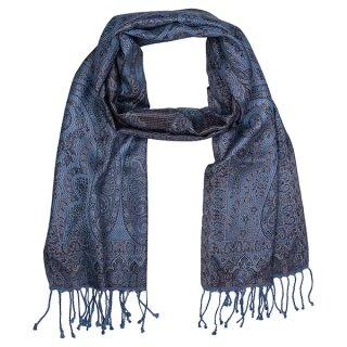 Schal PAISLEY ocean blue 165x35cm, Seide