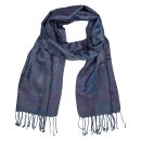 Schal PAISLEY hellblau-grau 165x35cm, Seide