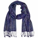 Schal PAISLEY blau-lila 165x35cm, Seide