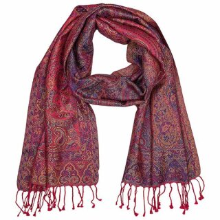 Schal PAISLEY apfelrot 165x35cm, Seide