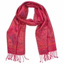 Schal PAISLEY leuchtrot 165x35cm, Seide