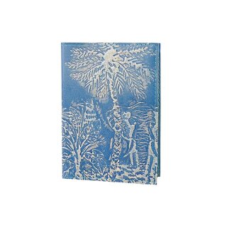 Notizbuch S DSCHUNGEL blau nachfullbar, Leder