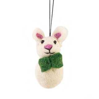 Anhanger FRUHLINGSMAUS 3x8cm, Wollfilz