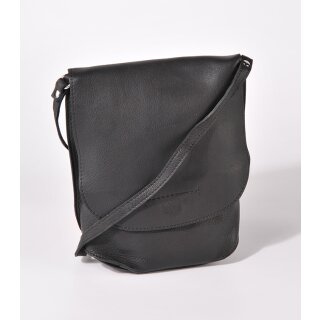 SCHULTERTASCHE  schwarz, Rindsleder, H23x22cm