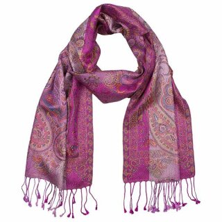 Schal PAISLEY pink-rosa, 165x35cm, Seide