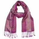 Schal PAISLEY pink-rosa, 165x35cm, Seide