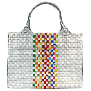 Saftpack UPCYCLING Tasche STRIPE, Silber/Bunt SONDERPREIS