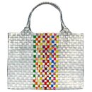 Saftpack UPCYCLING Tasche STRIPE, Silber/Bunt SONDERPREIS