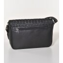 TASCHE Flechtdesign schwarz, Rindsleder, 29x5,5xH18cm