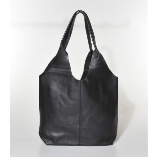 BEUTEL schwarz Rindsnappaleder, ungefüttert, 30x11xH34cm