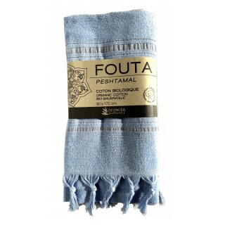 Fouta DOLCE azurine,  90*170 cm, Bio-BW