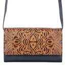 Abendtasche Shanti INDIRA dark camel, Ziegen-/ Rindsledermix