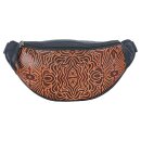 Gurteltasche INDIRA dark camel, Ziegen-/ Rindsledermix