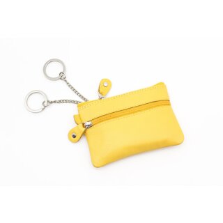 Rindsleder-Schlüsseltascherl gelb