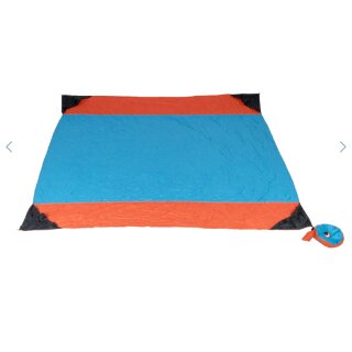 Beach Blanket - aqua/orange