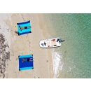 Beach Blanket - aqua/orange