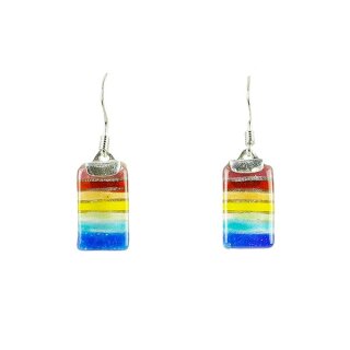 Ohrringe ARCOIRIS mini, bunt, Glas, Silber