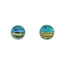 Ohrstecker RELIEVE, Perle gros, Glas, Silber