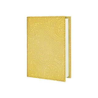 Notizbuch S PAISLEY senfgelb nachfullbar, Leder