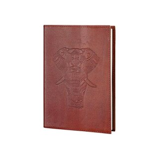 Notizbuch ELEFANT S braun nachfullbar, Leder