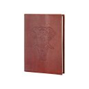 Notizbuch ELEFANT S braun nachfullbar, Leder