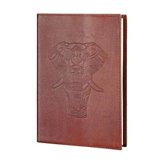 Notizbuch ELEFANT M braun nachfullbar, Leder