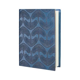 Notizbuch KRANICH M nachfullbar, blau, Leder