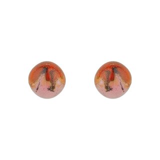 Ohrstecker Perle gros Rottone, Glas, Silber