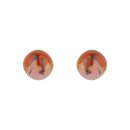 Ohrstecker Perle gros Rottone, Glas, Silber
