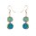 Ohrringe Kantha DOUBLE BEAD, blau, Textil mit Messing
